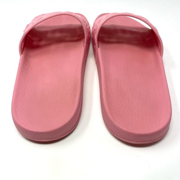 Gucci Interlocking GG Logo Rubber Pool Slides Slip On Flat Sandals Pink EU 40 - Picture 6 of 12